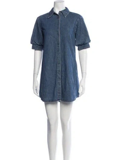 Pre-owned Frame Mini Dress In Blue
