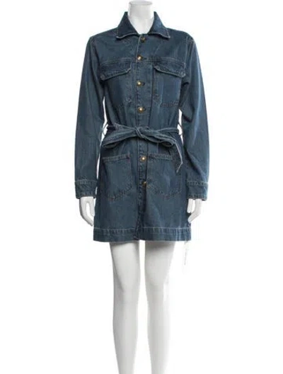 Pre-owned Frame Mini Dress In Blue