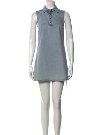 Pre-owned Frame Mini Dress In Blue