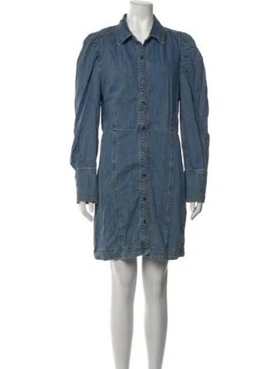 Pre-owned Frame Mini Dress In Blue