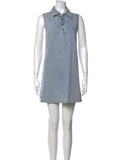 Pre-owned Frame Mini Dress In Blue