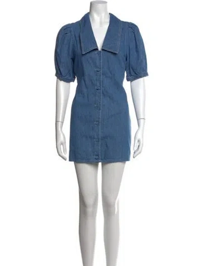 Pre-owned Frame Mini Dress In Blue