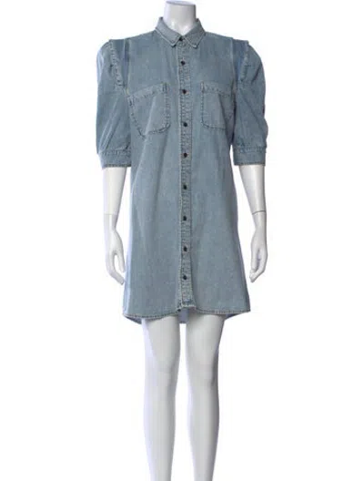 Pre-owned Frame Mini Dress In Blue