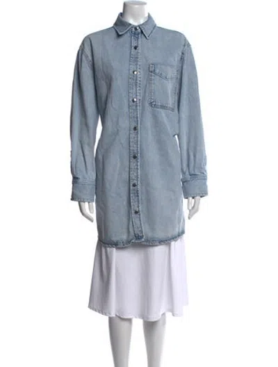 Pre-owned Frame Mini Dress In Blue