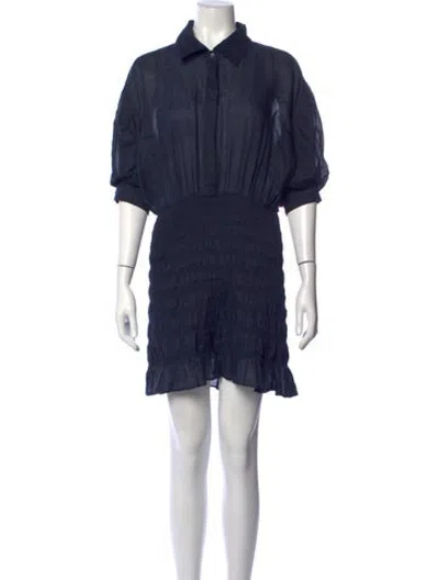 Pre-owned Frame Mini Dress In Blue