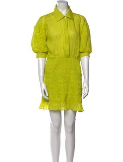 Pre-owned Frame Mini Dress In Green