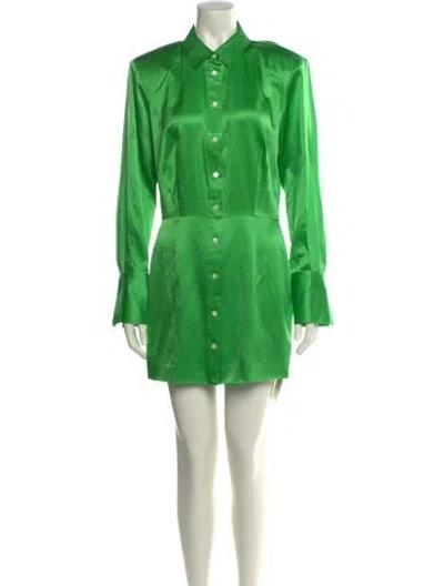 Pre-owned Frame Mini Dress In Green