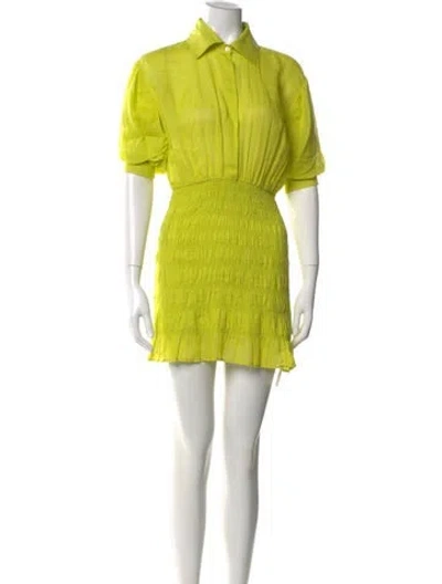 Pre-owned Frame Mini Dress In Green