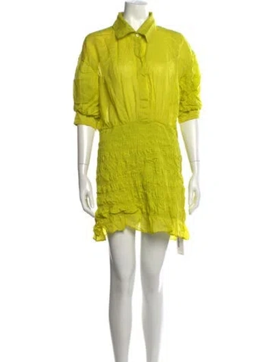 Pre-owned Frame Mini Dress In Green