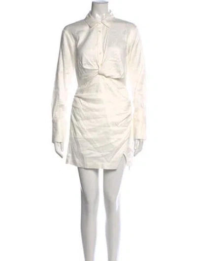 Pre-owned Frame Mini Dress In Neutral