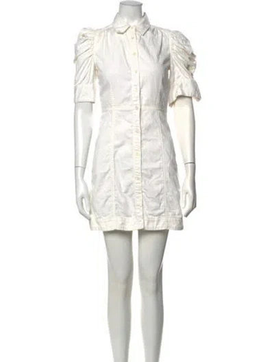 Pre-owned Frame Mini Dress In Neutrals