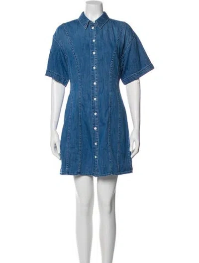 Pre-owned Frame Mini Dress W/ Tags In Blue