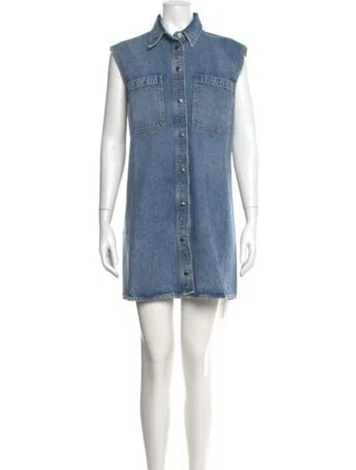 Pre-owned Frame Mini Dress W/ Tags In Blue