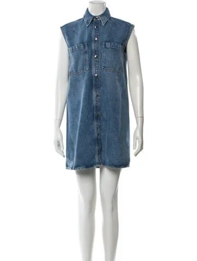 Pre-owned Frame Mini Dress W/ Tags In Blue