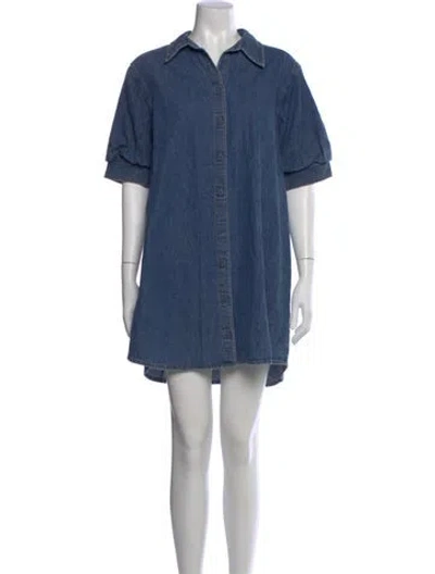 Pre-owned Frame Mini Dress W/ Tags In Blue