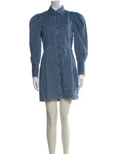Pre-owned Frame Mini Dress W/ Tags In Blue