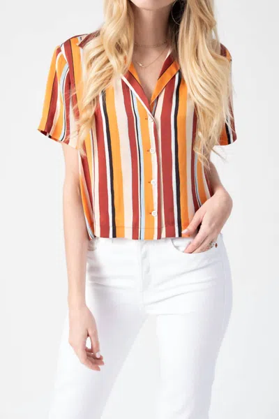Frame Mini Short Sleeve Shirt In Sunrise Multi