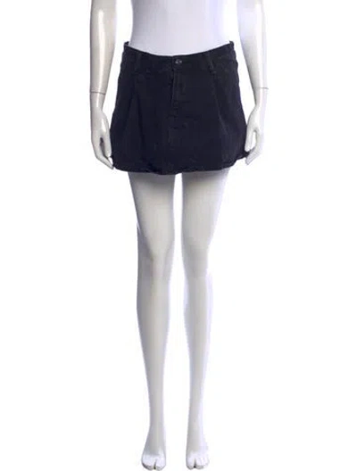 Pre-owned Frame Mini Skirt In Black