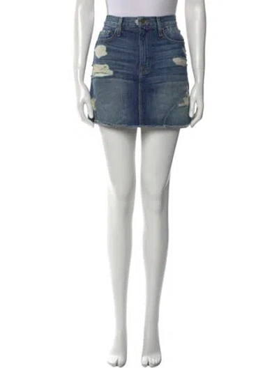 Pre-owned Frame Mini Skirt In Blue