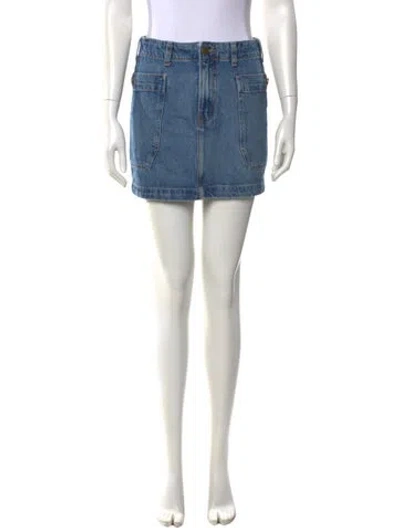 Pre-owned Frame Mini Skirt In Blue