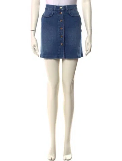 Pre-owned Frame Mini Skirt In Blue