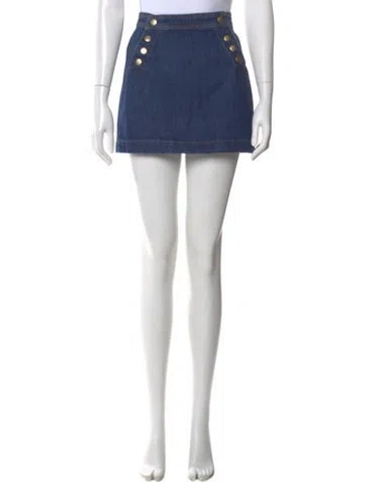 Pre-owned Frame Mini Skirt In Blue