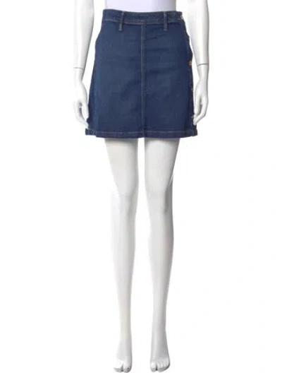 Pre-owned Frame Mini Skirt In Blue
