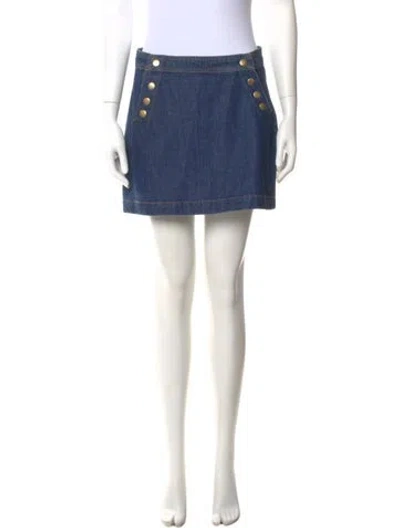 Pre-owned Frame Mini Skirt In Blue