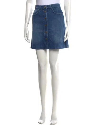 Pre-owned Frame Mini Skirt In Blue