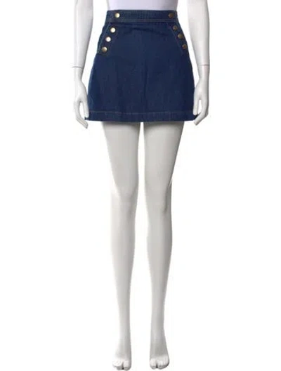 Pre-owned Frame Mini Skirt In Blue