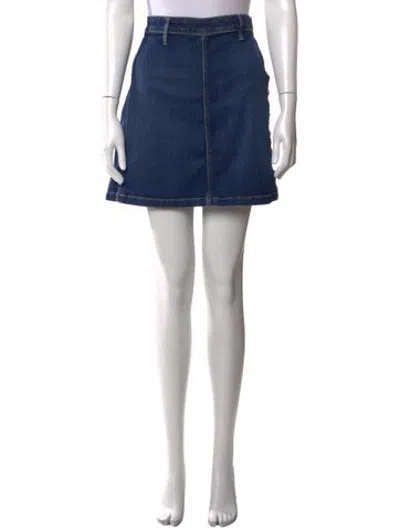 Pre-owned Frame Mini Skirt In Blue