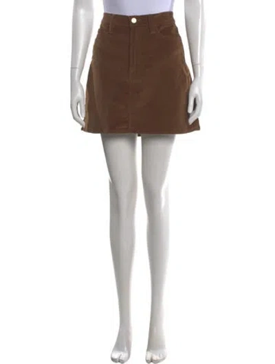 Pre-owned Frame Mini Skirt In Brown