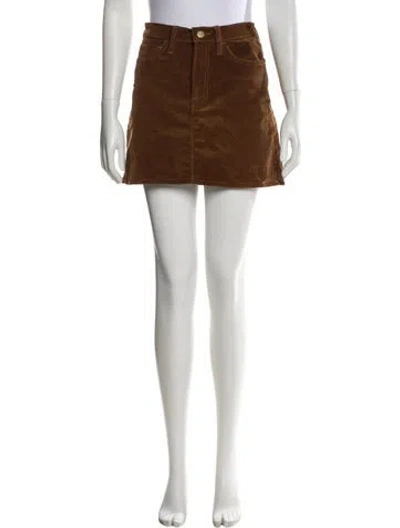 Pre-owned Frame Mini Skirt In Brown