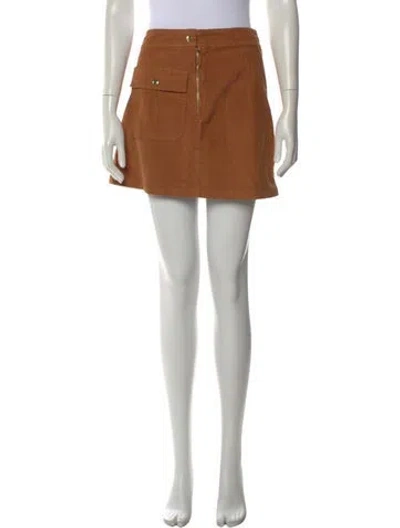 Pre-owned Frame Mini Skirt In Brown