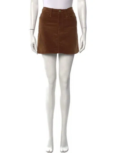 Pre-owned Frame Mini Skirt In Brown