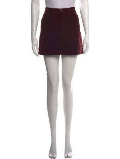 Pre-owned Frame Mini Skirt In Burgundy