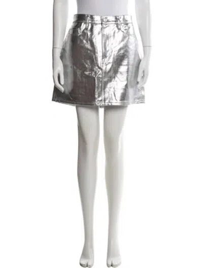 Pre-owned Frame Mini Skirt In Silver
