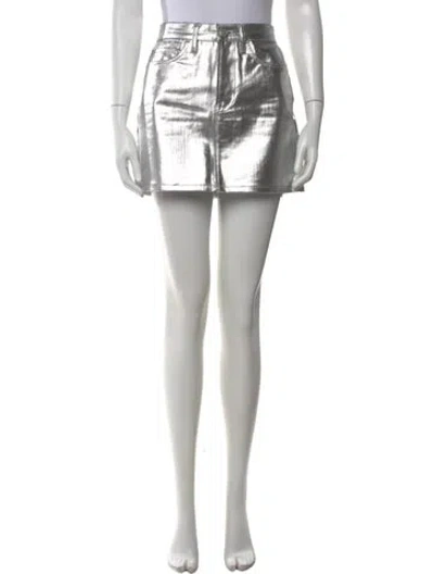 Pre-owned Frame Mini Skirt In Silver