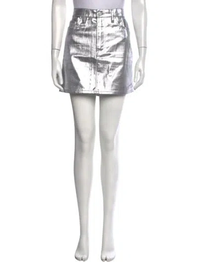 Pre-owned Frame Mini Skirt In Silver