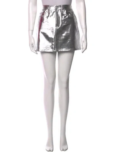 Pre-owned Frame Mini Skirt W/ Tags In Silver