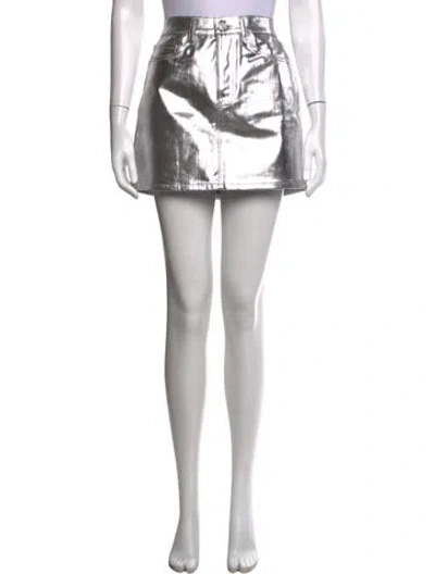 Pre-owned Frame Mini Skirt W/ Tags In Silver
