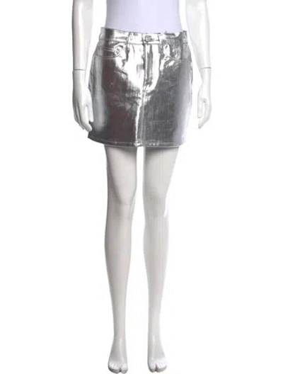 Pre-owned Frame Mini Skirt W/ Tags In Silver