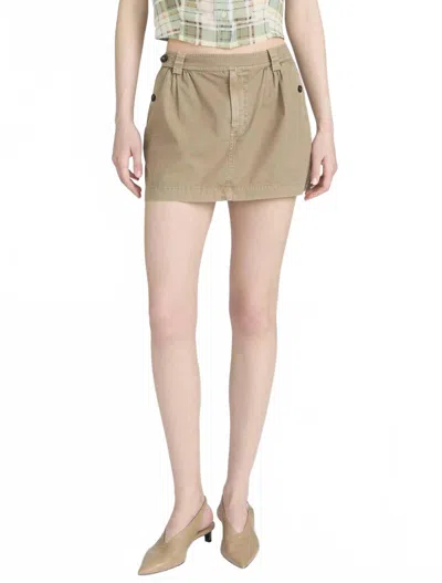 Frame Mini Utility Skirt In Army In Green