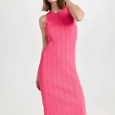 Frame Mixed Rib Cutout Tank Dress In Pink