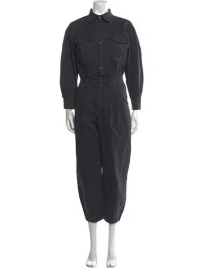 Pre-owned Frame Mock Neck Jumpsuit In Black