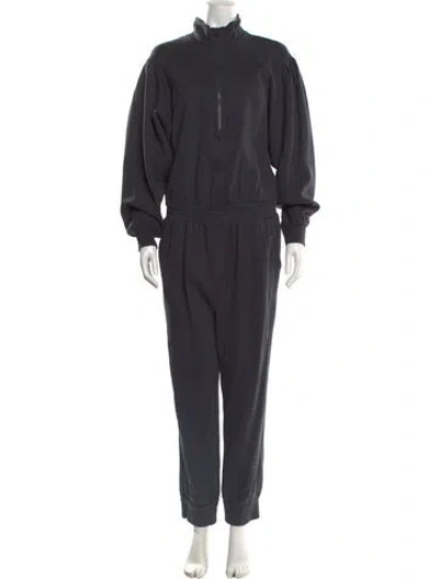 Pre-owned Frame Mock Neck Jumpsuit In Blue