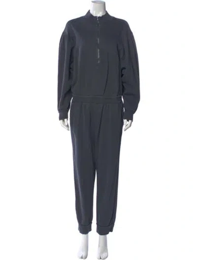 Pre-owned Frame Mock Neck Jumpsuit In Gray