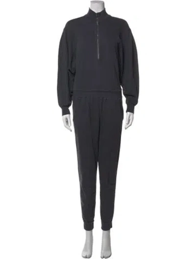 Pre-owned Frame Mock Neck Jumpsuit In Grey