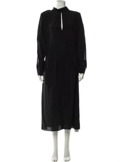 Pre-owned Frame Mock Neck Long Dress In Black