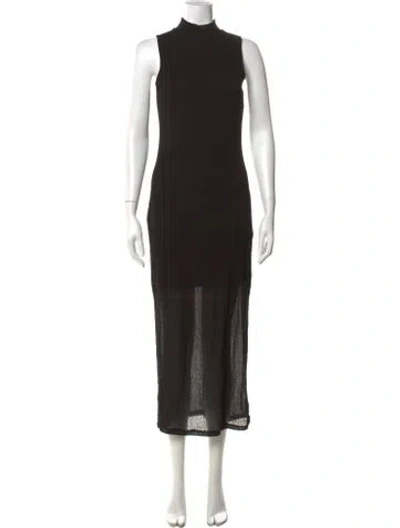Pre-owned Frame Mock Neck Long Dress In Black